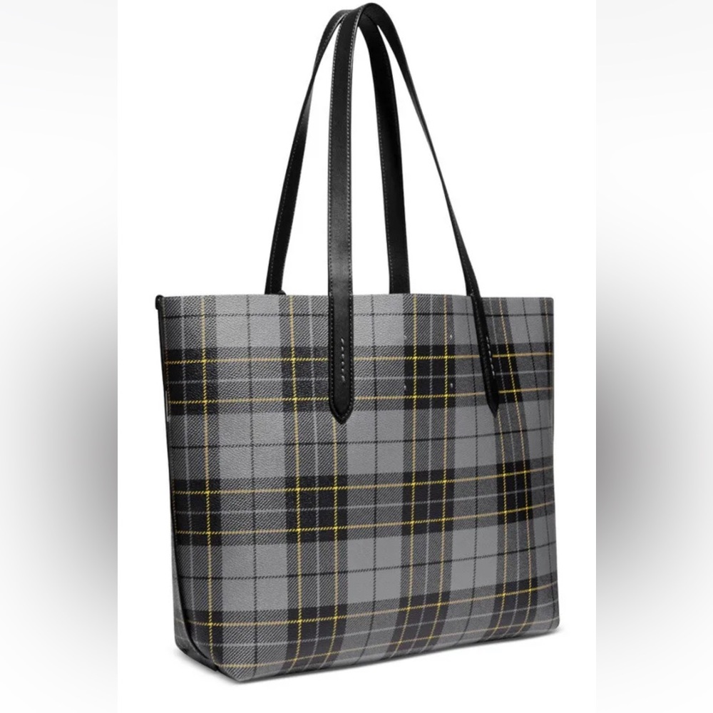 Coach Box Program Black Multi Plaid Print Highline